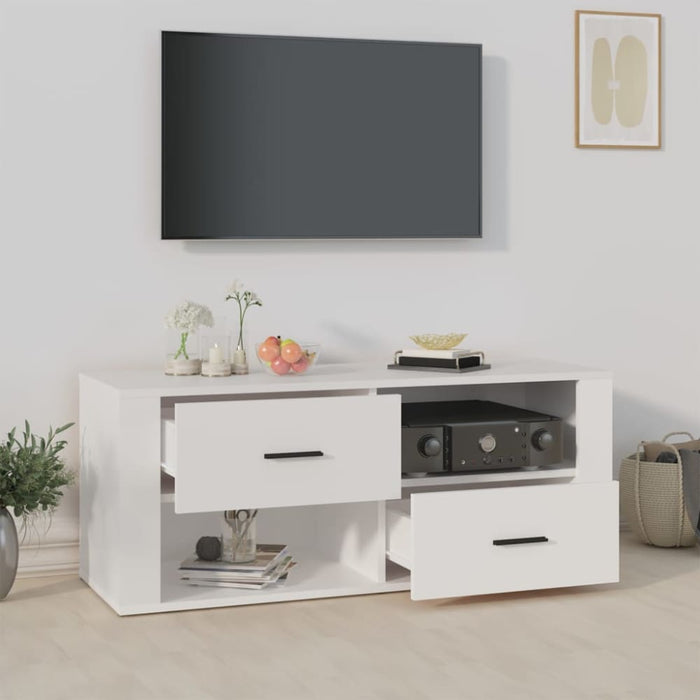 Tv Cabinet White 100x35x40 Cm Engineered Wood Nxtbkk