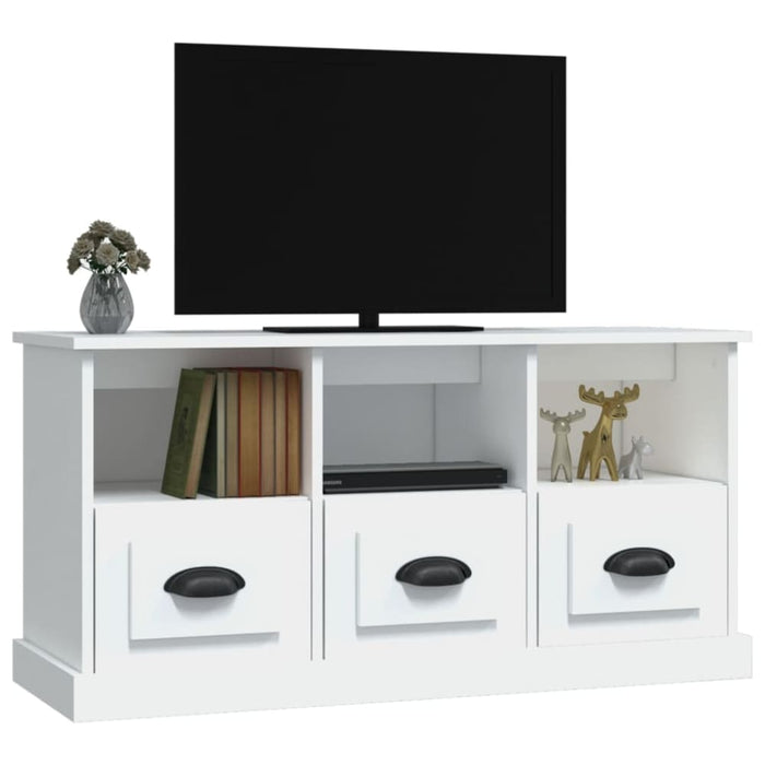 Tv Cabinet White 100x35x50 Cm Engineered Wood Nolxnn