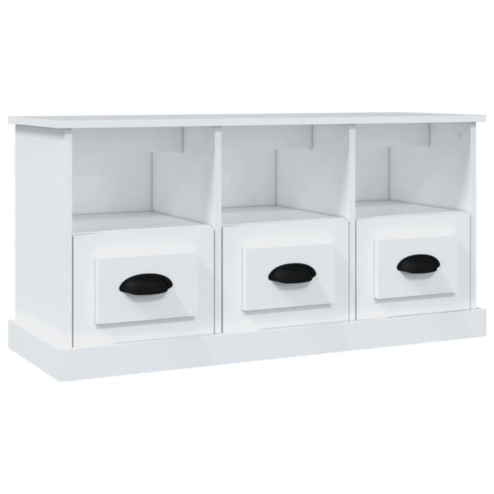 Tv Cabinet White 100x35x50 Cm Engineered Wood Nolxnn