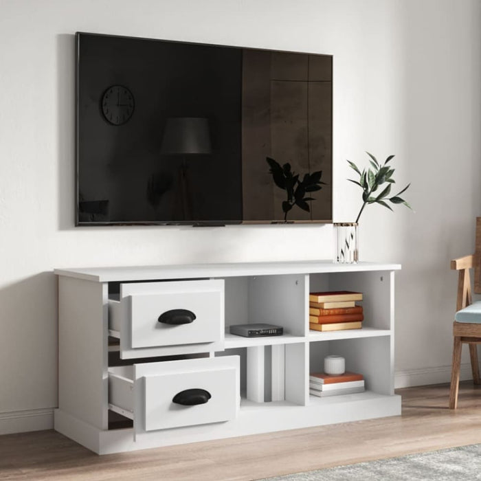 Tv Cabinet White 102x35.5x47.5 Cm Engineered Wood Noloil