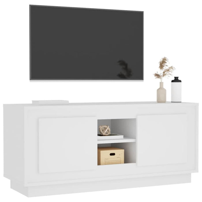 Tv Cabinet White 102x35x45 Cm Engineered Wood Noknlb