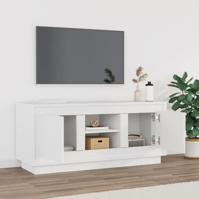 Tv Cabinet White 102x35x45 Cm Engineered Wood Noknlb