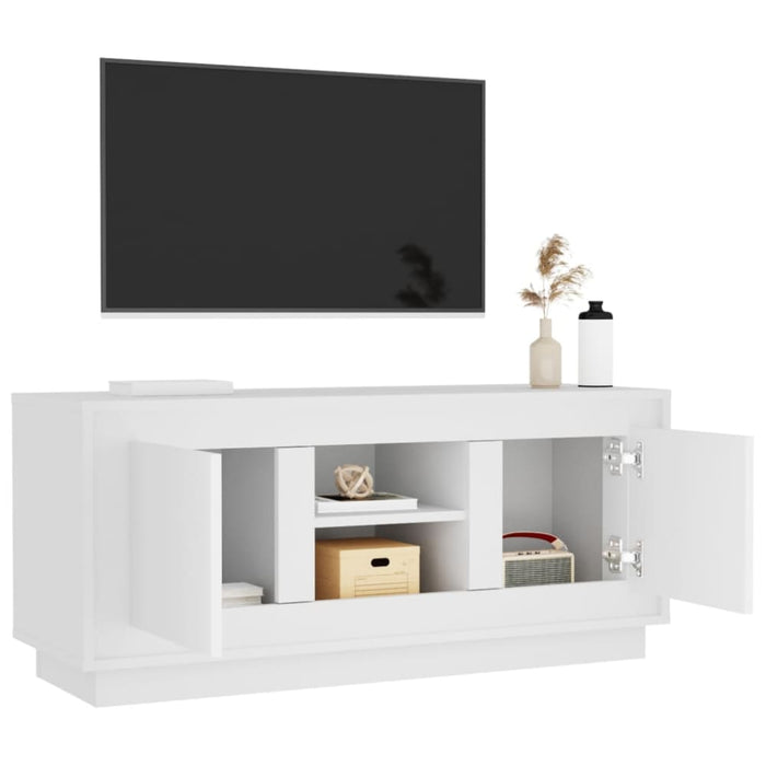 Tv Cabinet White 102x35x45 Cm Engineered Wood Noknlb