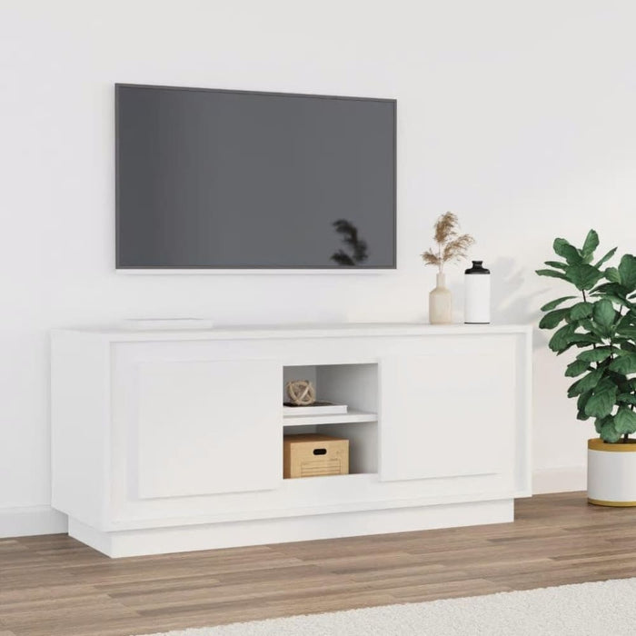 Tv Cabinet White 102x35x45 Cm Engineered Wood Noknlb