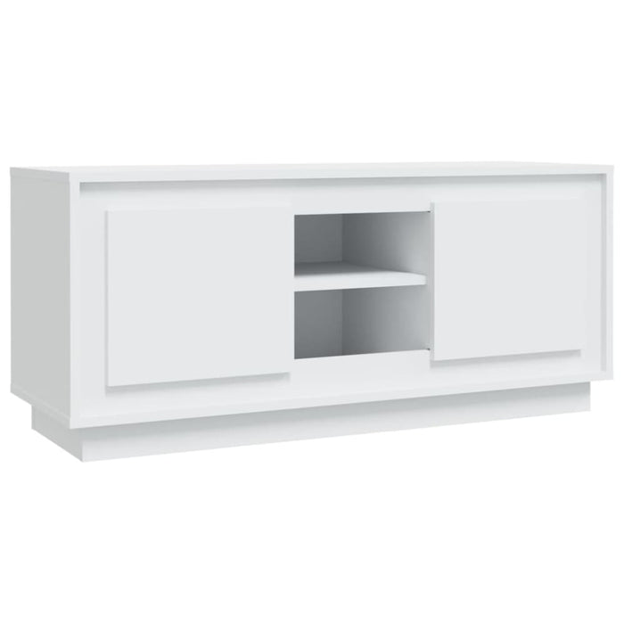 Tv Cabinet White 102x35x45 Cm Engineered Wood Noknlb