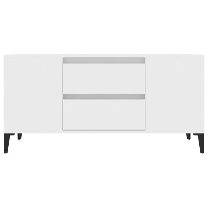Tv Cabinet White 102x44.5x50 Cm Engineered Wood Noklba