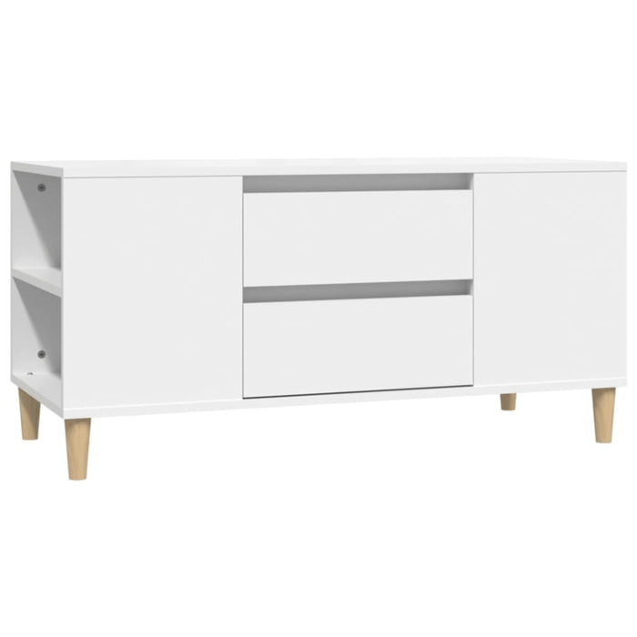 Tv Cabinet White 102x44.5x50 Cm Engineered Wood Nokpkl