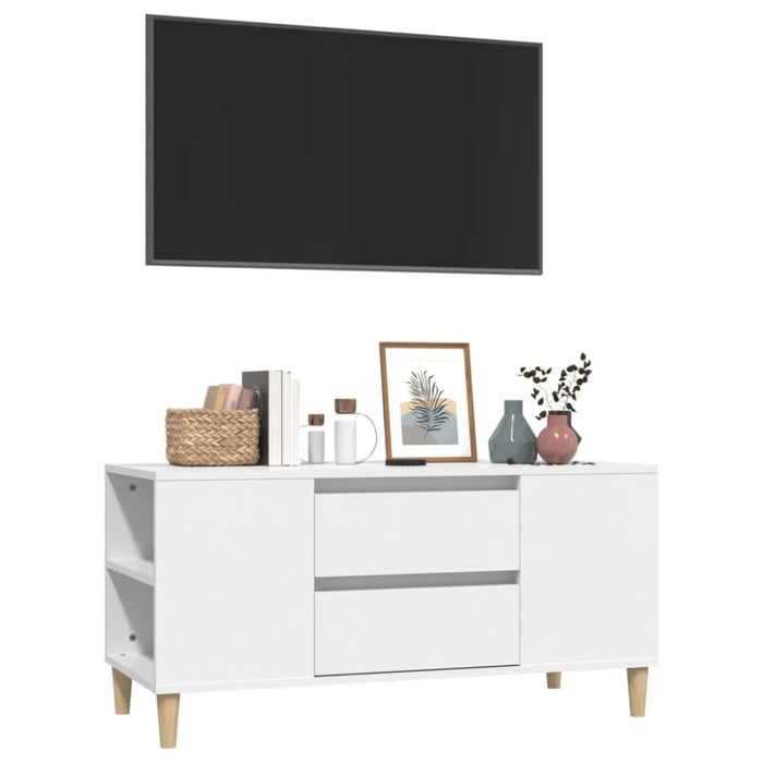 Tv Cabinet White 102x44.5x50 Cm Engineered Wood Nokpkl