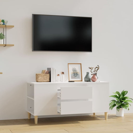 Tv Cabinet White 102x44.5x50 Cm Engineered Wood Nokpkl