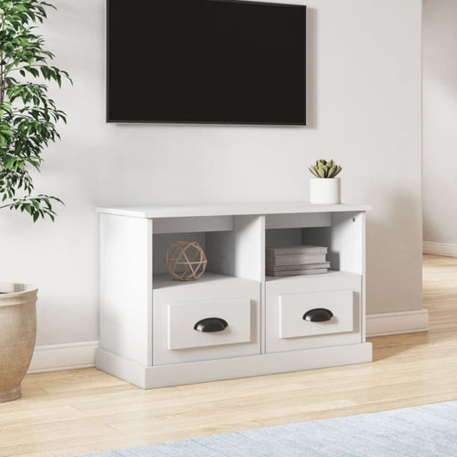 Tv Cabinet White 80x35x50 Cm Engineered Wood Nolxnb