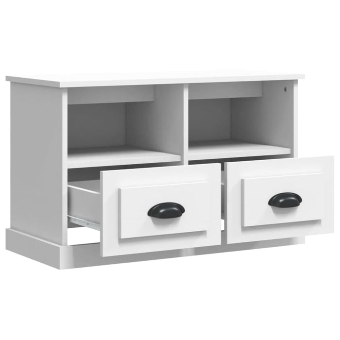Tv Cabinet White 80x35x50 Cm Engineered Wood Nolxnb