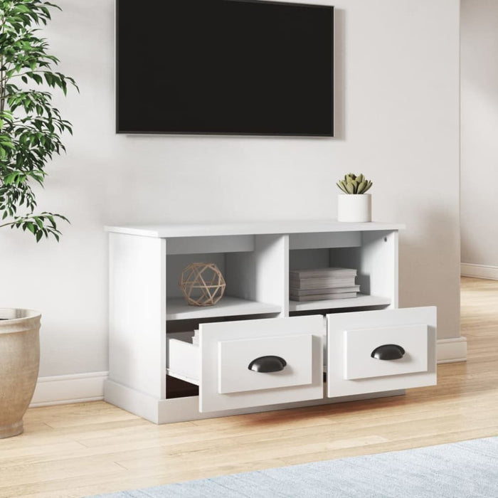 Tv Cabinet White 80x35x50 Cm Engineered Wood Nolxnb