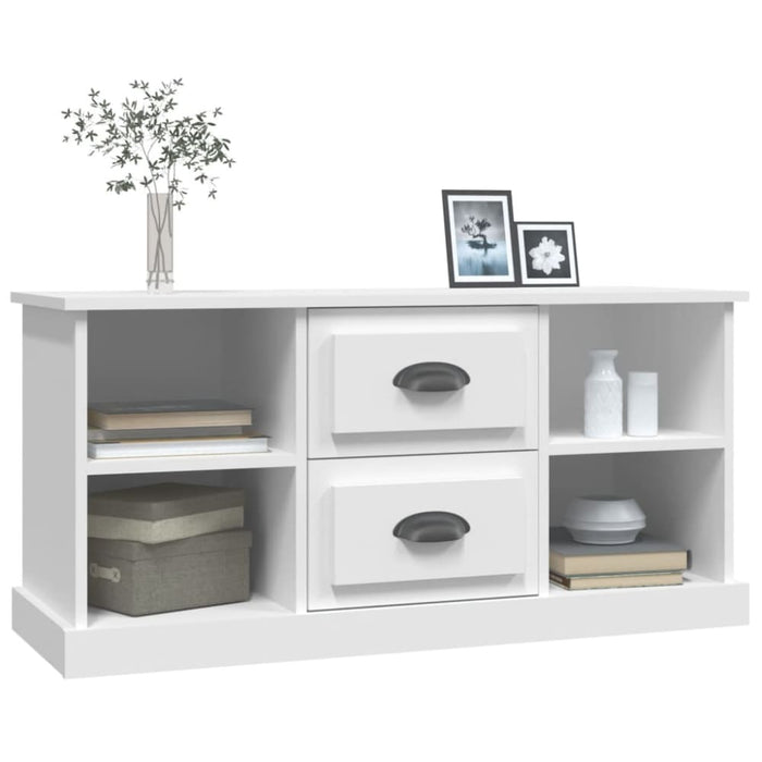 Tv Cabinet White 99.5x35.5x48 Cm Engineered Wood Nolxix