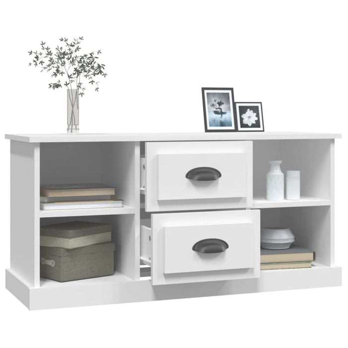 Tv Cabinet White 99.5x35.5x48 Cm Engineered Wood Nolxix