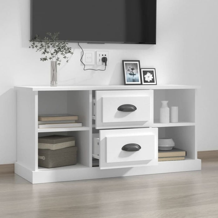 Tv Cabinet White 99.5x35.5x48 Cm Engineered Wood Nolxix