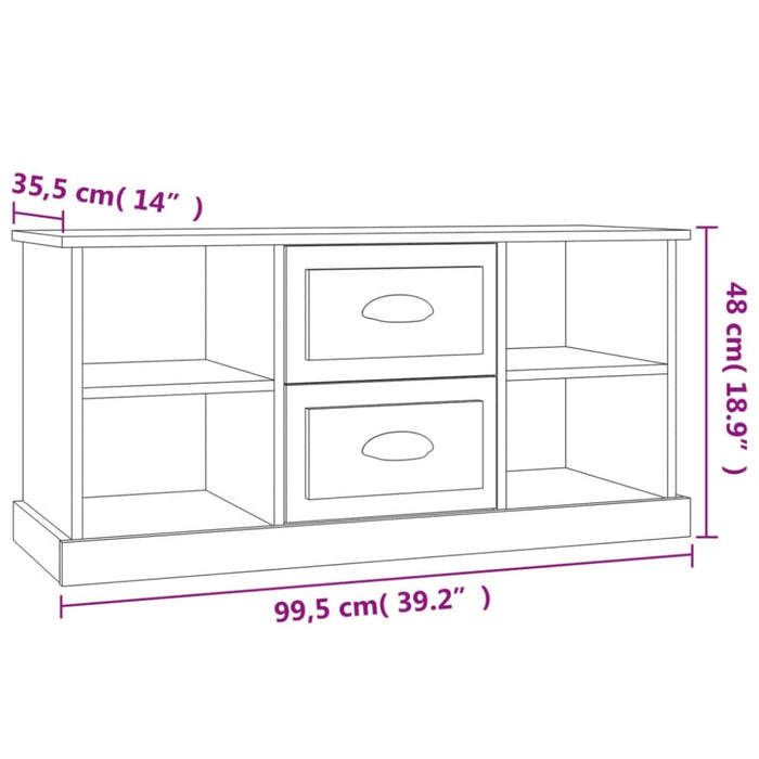 Tv Cabinet White 99.5x35.5x48 Cm Engineered Wood Nolxix