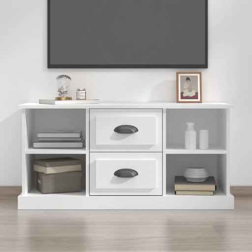 Tv Cabinet White 99.5x35.5x48 Cm Engineered Wood Nolxix