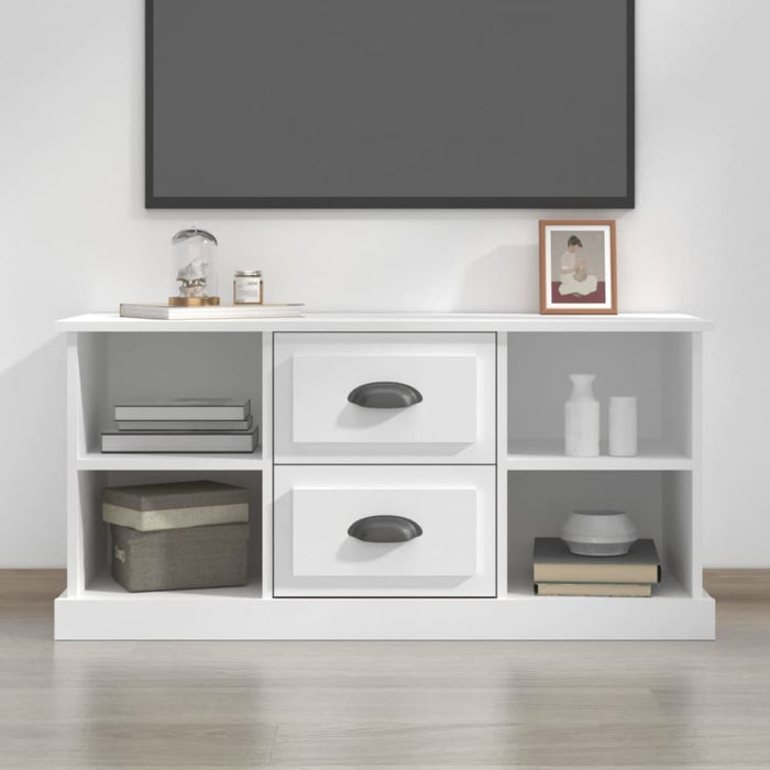Tv Cabinet White 99.5x35.5x48 Cm Engineered Wood Nolxix