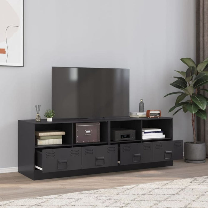 Tv Cabinets 2 Pcs Black 67x39x44 Cm Steel Naoiab
