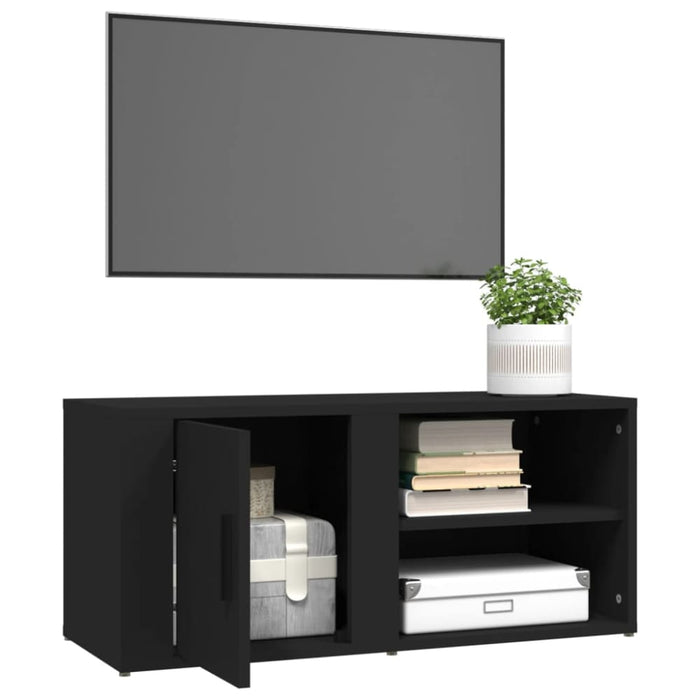 Tv Cabinets 2 Pcs Black 80x31.5x36 Cm Engineered Wood Nokatk