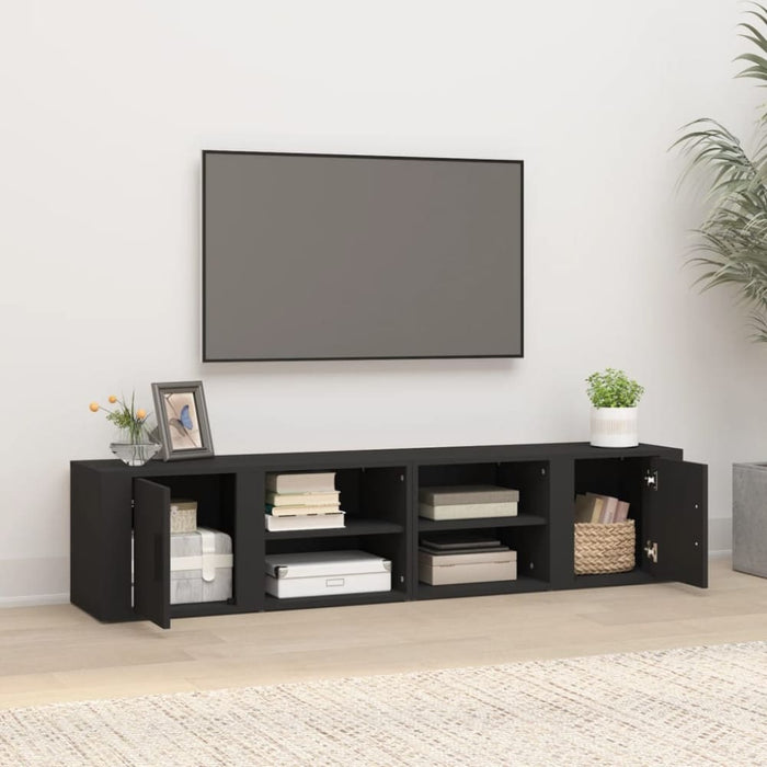Tv Cabinets 2 Pcs Black 80x31.5x36 Cm Engineered Wood Nokatk