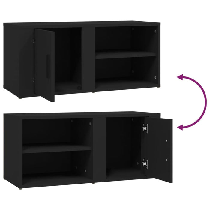 Tv Cabinets 2 Pcs Black 80x31.5x36 Cm Engineered Wood Nokatk