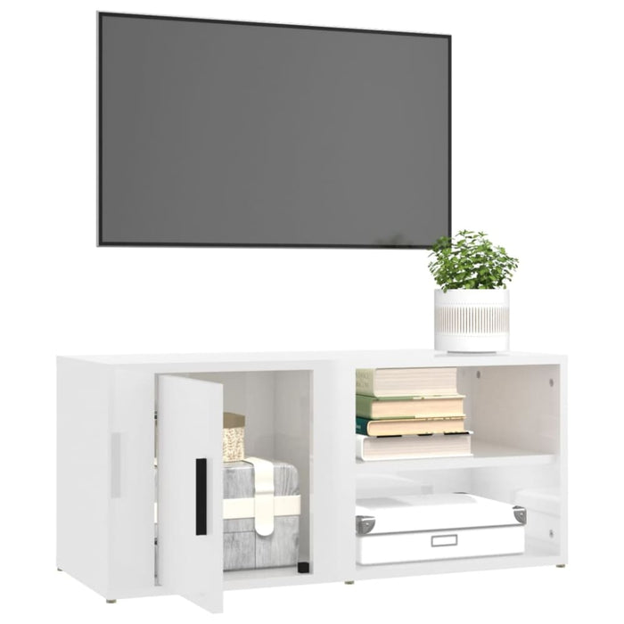 Tv Cabinets 2 Pcs Glossy Look White 80x31.5x36 Cm