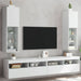 Tv Cabinets With Led Lights 2 Pcs White 30.5x30x102 Cm