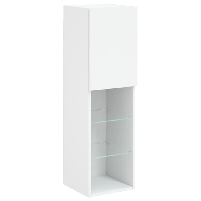 Tv Cabinets With Led Lights 2 Pcs White 30.5x30x102 Cm