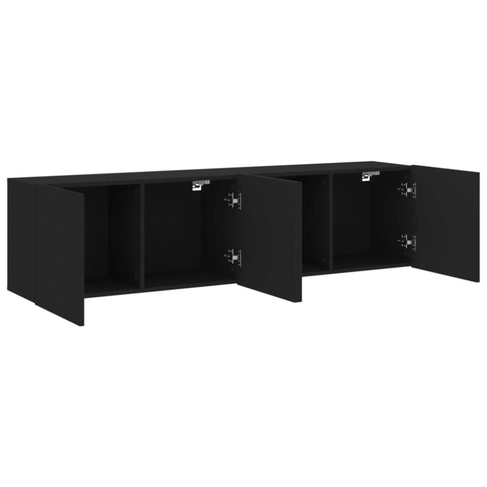 Tv Cabinets Wall-mounted 2 Pcs Black 80x30x41 Cm Ntlkpp