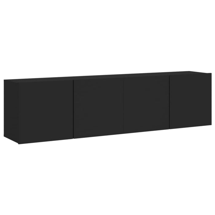 Tv Cabinets Wall-mounted 2 Pcs Black 80x30x41 Cm Ntlkpp