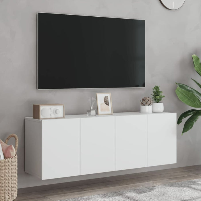 Tv Cabinets Wall-mounted 2 Pcs White 60x30x41 Cm Ntlktk