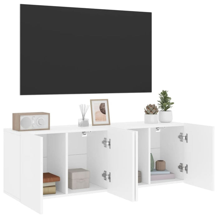 Tv Cabinets Wall-mounted 2 Pcs White 60x30x41 Cm Ntlktk