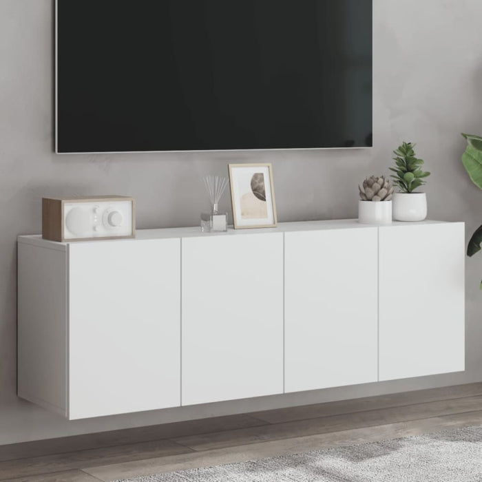 Tv Cabinets Wall-mounted 2 Pcs White 60x30x41 Cm Ntlktk