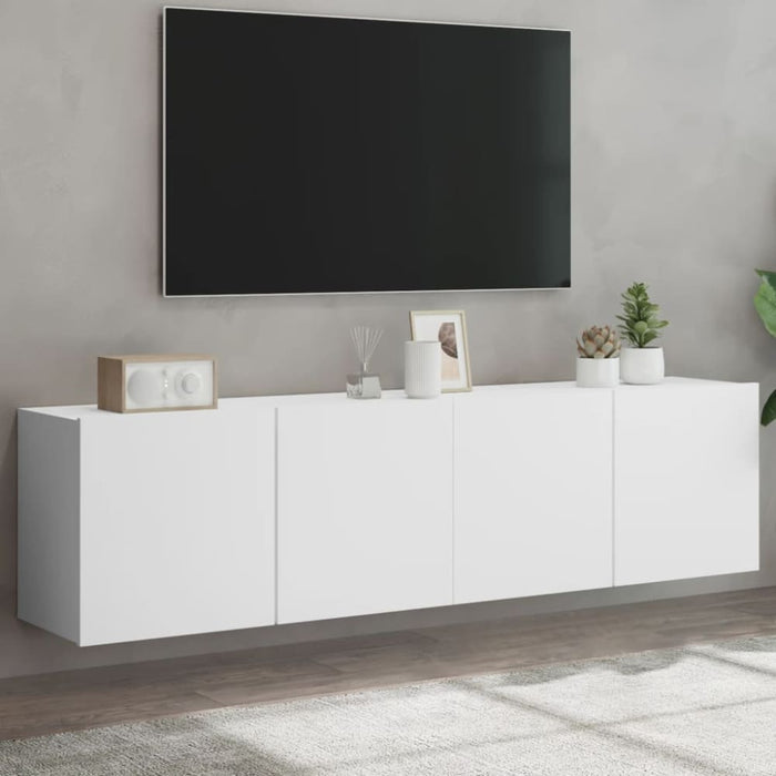 Tv Cabinets Wall-mounted 2 Pcs White 80x30x41 Cm Ntlkpt