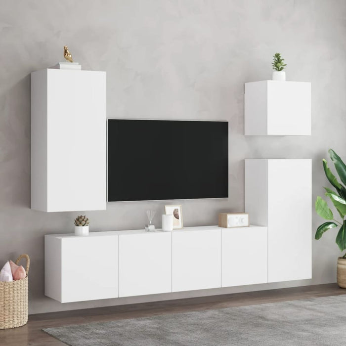 Tv Cabinets Wall-mounted 2 Pcs White 80x30x41 Cm Ntlkpt