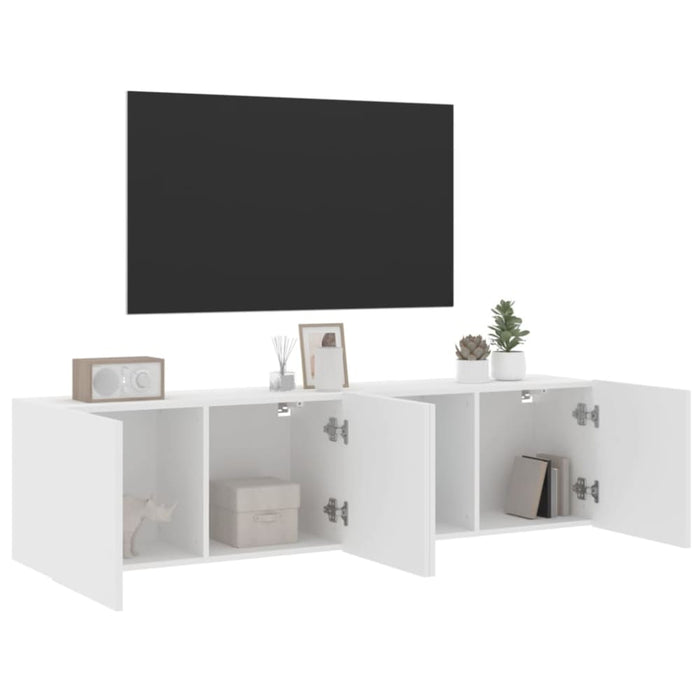 Tv Cabinets Wall-mounted 2 Pcs White 80x30x41 Cm Ntlkpt