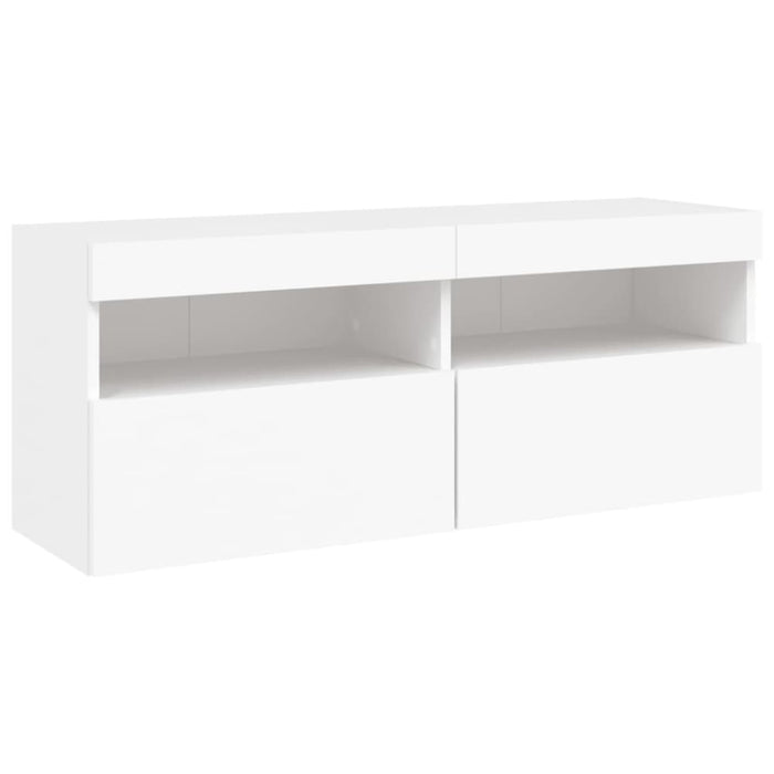 Tv Wall Cabinet with Led Lights White 100x30x40 Cm Ntixoo