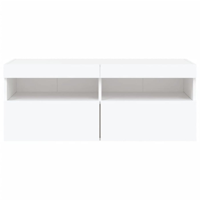 Tv Wall Cabinet with Led Lights White 100x30x40 Cm Ntixoo