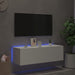 Tv Wall Cabinet with Led Lights White 100x35x31 Cm Ntixkp