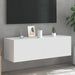 Tv Wall Cabinet with Led Lights White 100x35x31 Cm Ntixkp