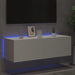 Tv Wall Cabinet with Led Lights White 100x35x31 Cm Ntixkp