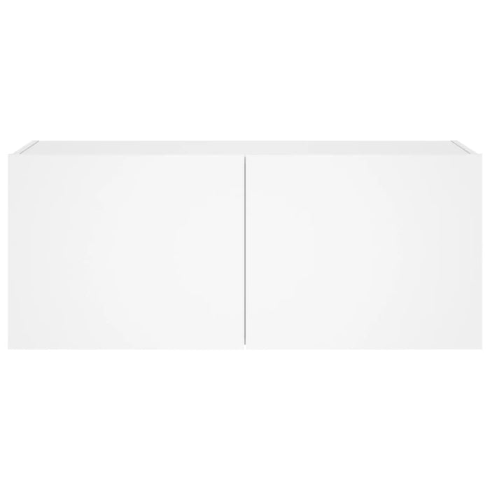 Tv Wall Cabinet with Led Lights White 100x35x41 Cm Ntitxt