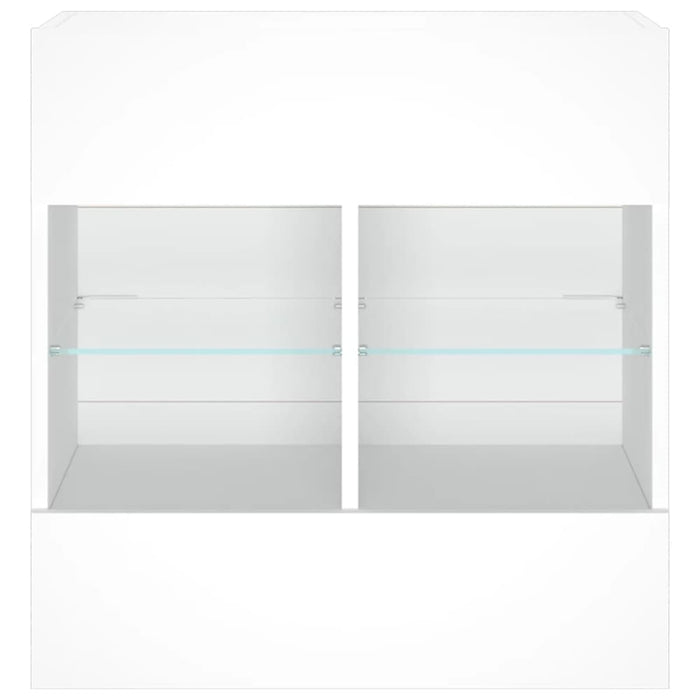 Tv Wall Cabinet with Led Lights White 58.5x30x60.5 Cm Ntibkx