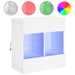 Tv Wall Cabinet with Led Lights White 58.5x30x60.5 Cm Ntibkx