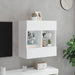 Tv Wall Cabinet with Led Lights White 58.5x30x60.5 Cm Ntibkx