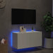 Tv Wall Cabinet with Led Lights White 80x35x41 Cm Ntitol