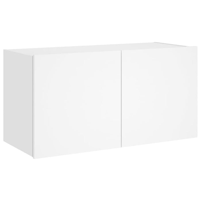 Tv Wall Cabinet with Led Lights White 80x35x41 Cm Ntitol