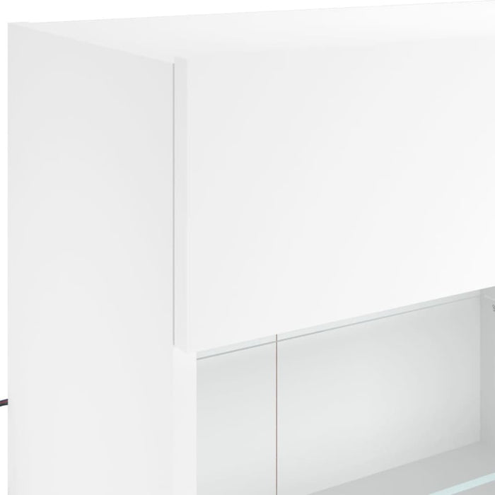 Tv Wall Cabinet with Led Lights White 98.5x30x60.5 Cm Ntiobl