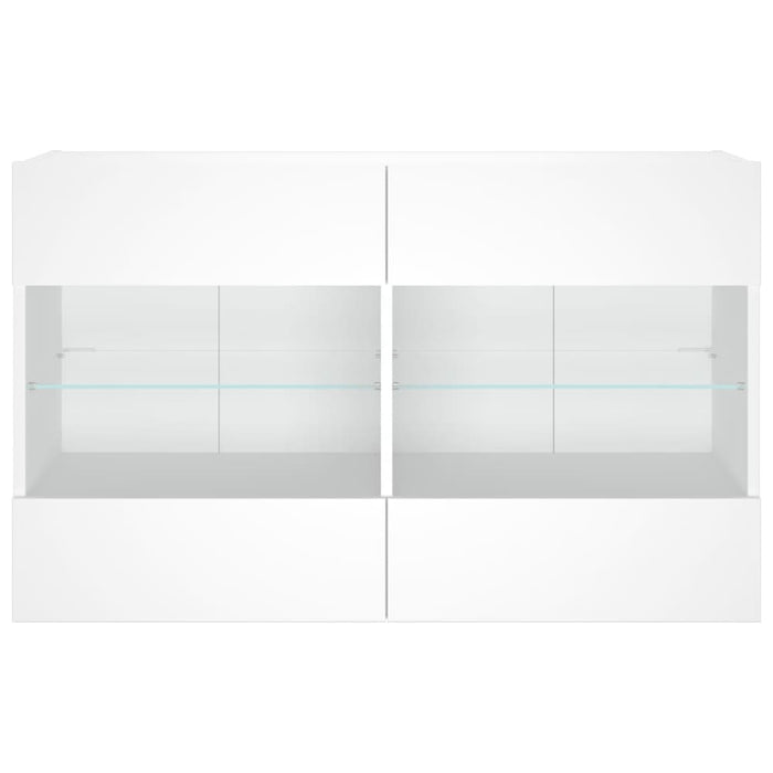 Tv Wall Cabinet with Led Lights White 98.5x30x60.5 Cm Ntiobl